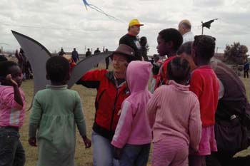 Sara with the local children in Khayelitsha